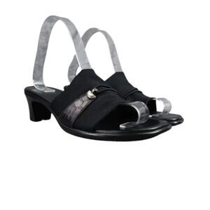Munro Shoes Womens 7 Sandal Dressy Slip On Block Heel Fashion Career Black Style